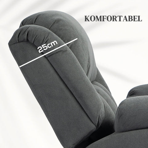 Rootz Grey TV Armchair - Massage Recliner - Heated Chair - Ultimate Comfort with Remote Control - Dimensions: 93cm x 104cm x 100cm