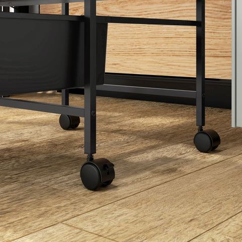 Rootz Storage Trolley - Mobile Organizer - Utility Cart - Steel Frame - Easy to Clean - 40.8L x 33.5W x 60.5H cm