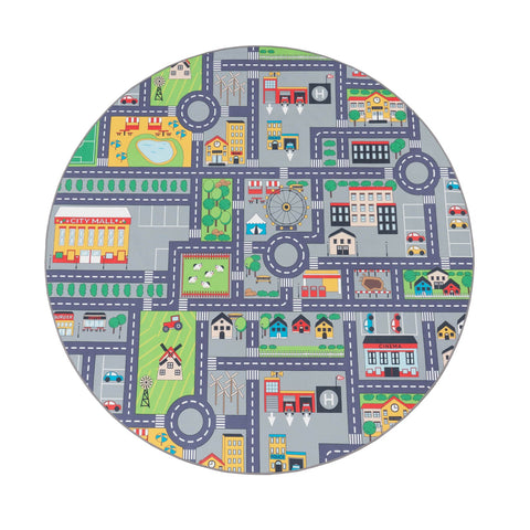 Children’s Play Rug – City Streets Design – Soft & Durable – Easy to Clean