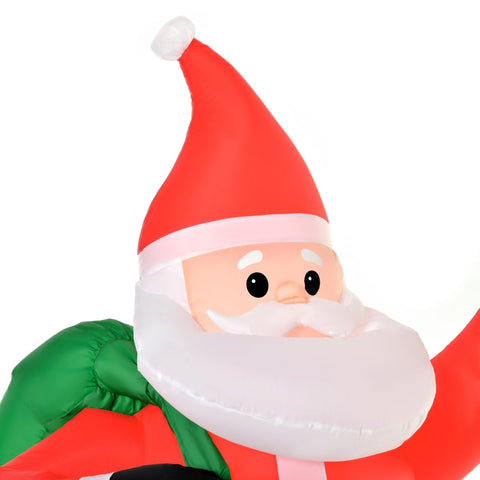 Rootz Inflatable Christmas Decoration - Santa Claus - Outdoor Ornament - LED Glow - 2.40m Tall - 140cm x 100cm x 240cm
