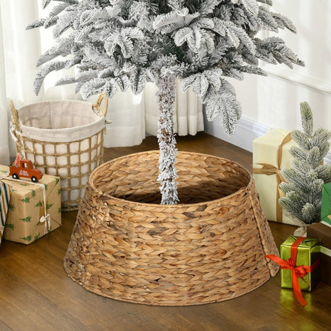 Rootz Christmas Tree Stand Cover - Tree Skirt - Handcrafted - Rustic Style - Water Hyacinth - Metal Reinforcement - Ø60cm x 28cm
