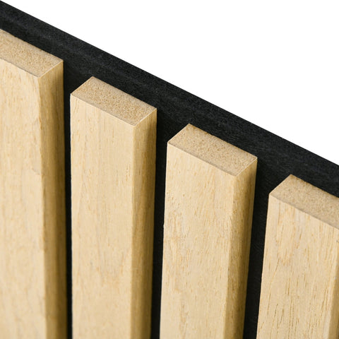 Rootz Acoustic Panels - Soundproofing Panels - Natural Wood Design - DIY Slat Wall - Noise Reduction - MDF & PET - 60cm x 60cm x 2.1cm