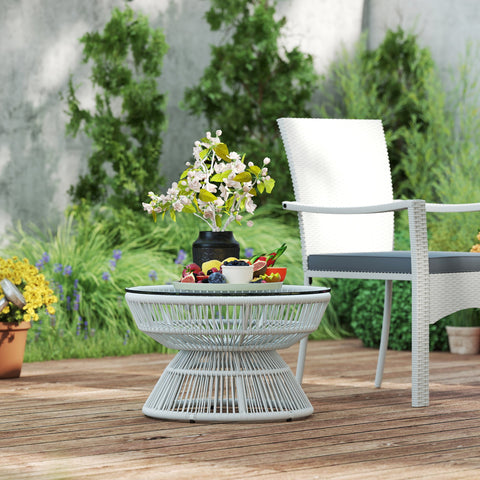 Rootz Round Garden Coffee Table - Side Table - Outdoor Table - UV-Resistant - Ø 60cm x 37cm