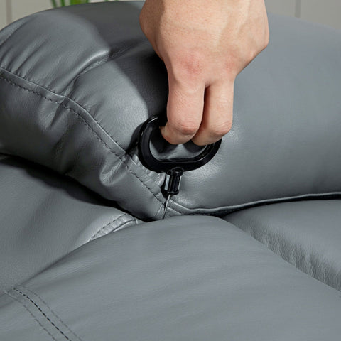 Rootz Massage Chair - Rocking Recliner - Rotatable Chair - 360 Degree Rotation - 8 Vibration Points - Wired Remote - 87cm x 97cm x 104cm - Faux Leather - Gray