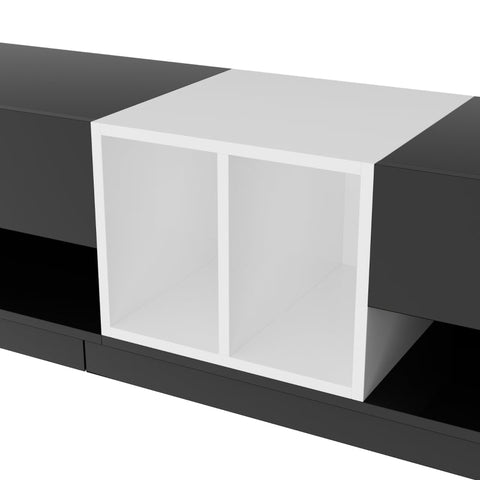 Rootz Elegant TV Cabinet - High Gloss Unit - Modern Stand - Generous Storage - 190L x 40W x 42H cm