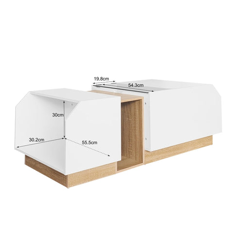 Rootz LED Coffee Table - Illuminated Table - Modern Living Room Centerpiece - App-Controlled Lighting - 115cm x 58.2cm x 40cm