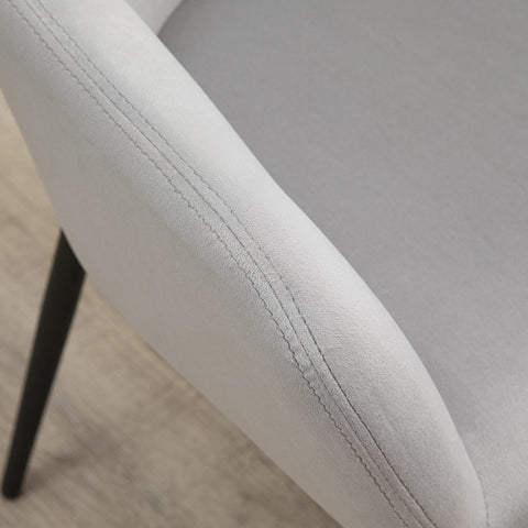 Rootz Set of 2 Velvet Dining Chairs - Kitchen Chairs - Upholstered Chairs - Comfortable Seating - 54cm x 57cm x 80cm