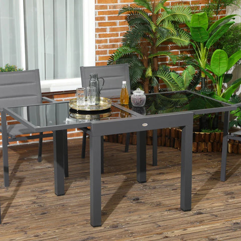 Rootz Garden Table - Outdoor Folding Table - Expandable Folding Table - Tempered Glass Tabletop - Weather Resistant - Black - 160cm × 80cm × 75cm