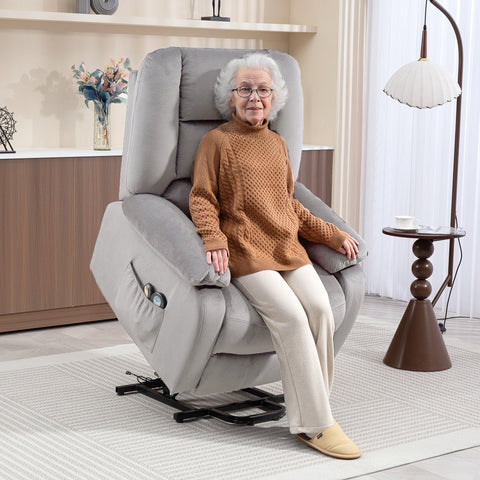 Rootz Up Armchair with Massage Function - Recliner Chair - Comfort Seating - 8 Massage Points - 90x93x110cm Grey