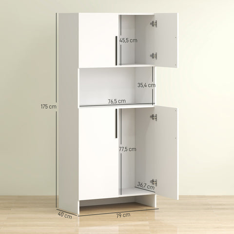 Rootz Kitchen Cabinet - Pantry Storage - Cupboard Organizer - Maximizes Space - 79b x 40t x 175H cm