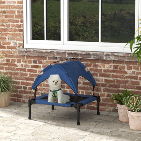 Rootz Dog Bed with Roof - Breathable Pet Bed - Water-repellent - Offers Cooling - 76 x 61 x 69.5 cm Blue