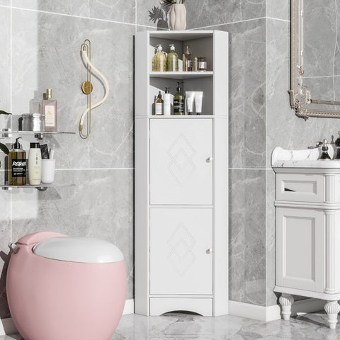 Rootz Corner Cabinet - Bathroom Storage - Moisture Resistant - Waterproof - 36.5cm x 36.5cm x 155cm - Elegant Design