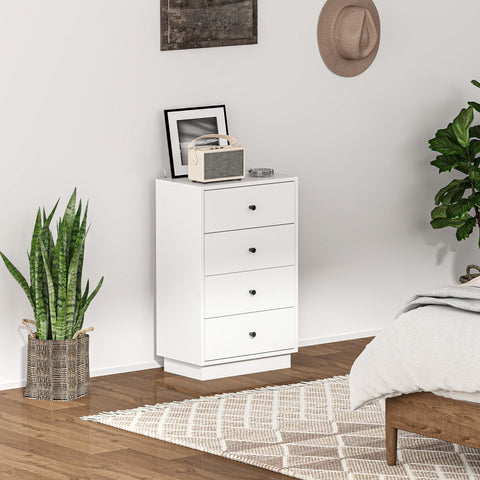 Rootz White Chest of Drawers - Sideboard - Wooden Material - Modern Style - Space Efficient Storage - 47cm x 29cm x 75cm