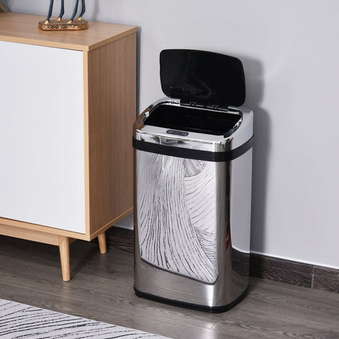 Rootz Stainless Steel Automatic Sensor Rubbish Bin - Touch-Free Trash Can - Hygienic Waste Bin - 30L Capacity - Polished Stainless Steel - 33cm x 25cm x 58cm