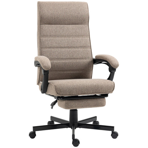 Rootz Swivel Tilting Office Chair - Height Adjustable - Ergonomic Seating - Linen Look - 68W x 67D x 106-114H cm - Comfortable & Airy
