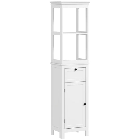 Rootz Bathroom High Cabinet - Storage Cabinet - Narrow Cabinet - Maximize Space - 40cm x 30cm x 165cm, White