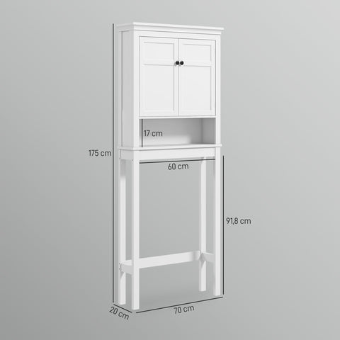 Rootz Over Toilet Shelf - Bathroom Shelf - Space Saver - Enhance Storage - 70l x 20b x 175h cm