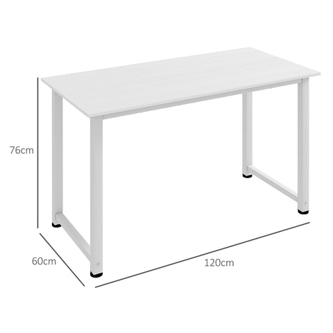 Rootz Computer Table - Dining Table - Versatile Work Surface - Sturdy Metal Frame - 120L x 60B x 76H cm
