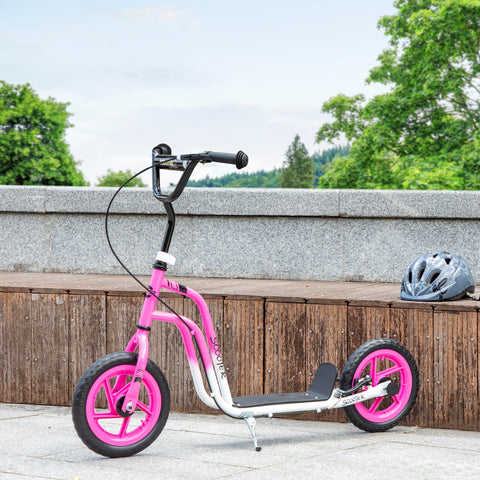 Rootz Children's Pink Scooter - Kids Kick Scooter - Adjustable Handlebar Scooter - Safe Handbrake - 80-88h x 50w x 31L cm