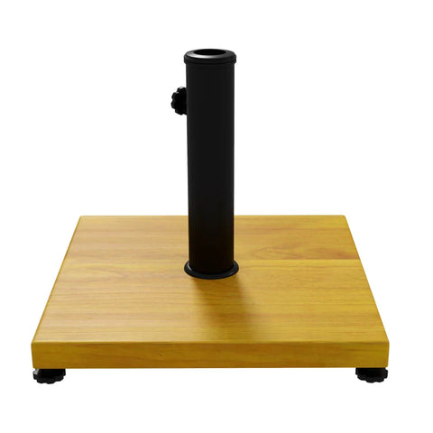 Rootz Umbrella stand - Parasol Base - 25kg - Wood Effect - Concrete Fill - Weatherproof - Metal - Yellow - 45L x 45W x 33.5H cm