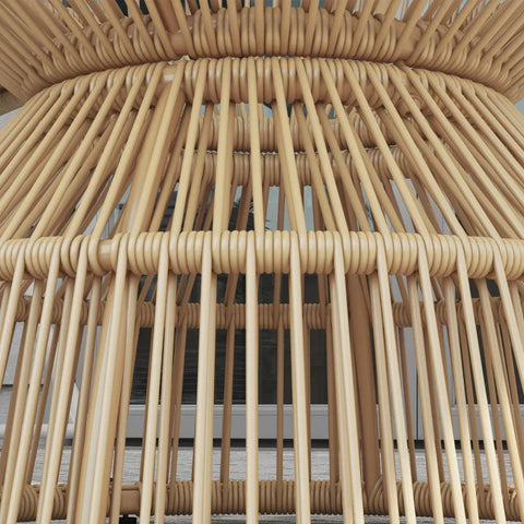 Rootz Garden Table - Boho Style - Outdoor Side Table - PE Rattan - Tempered Glass - Weather Resistant - Gray - 50cm x 50cm x 50cm