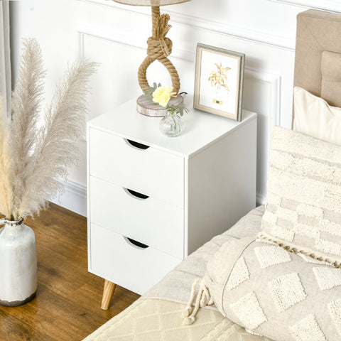 Rootz Scandinavian Chest of Drawers - Night Console - Storage Furniture - 3 Drawers - Elegant Design - 40 x 35 x 68.5 cm