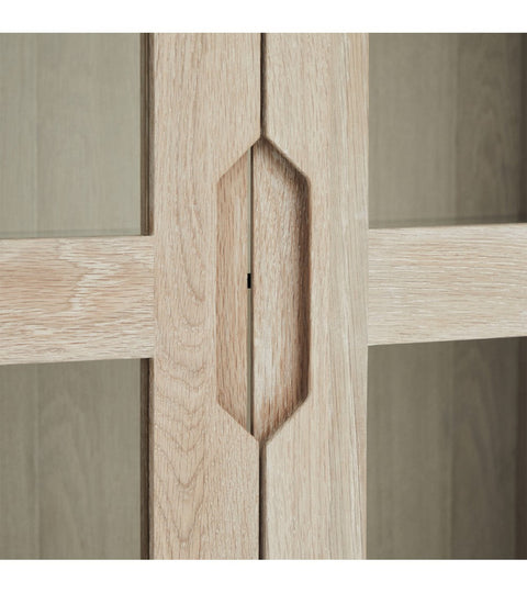 Rootz vitrinekast - vitrinekast - opbergeenheid - massief eiken en glas - duurzaam en stijlvol - voldoende opbergruimte - 45 cm x 100 cm x 190 cm