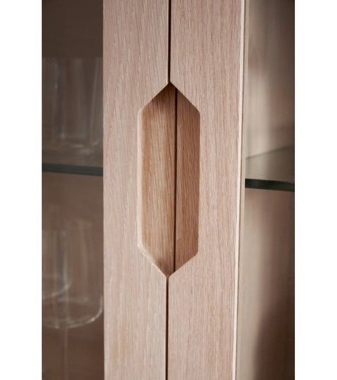 Rootz vitrinekast - vitrinekast - opbergeenheid - massief eiken en glas - duurzaam en stijlvol - voldoende opbergruimte - 45 cm x 100 cm x 190 cm