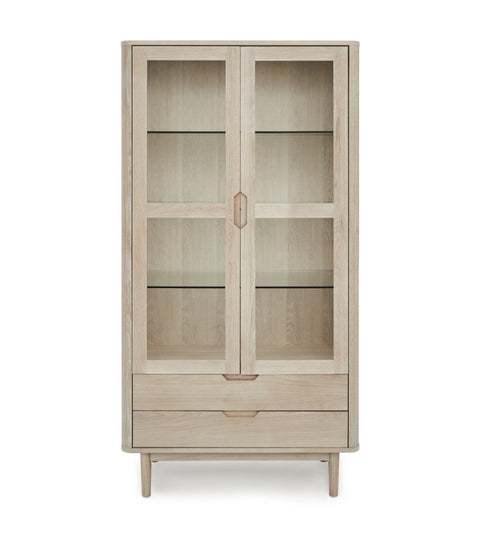 Rootz vitrinekast - vitrinekast - opbergeenheid - massief eiken en glas - duurzaam en stijlvol - voldoende opbergruimte - 45 cm x 100 cm x 190 cm