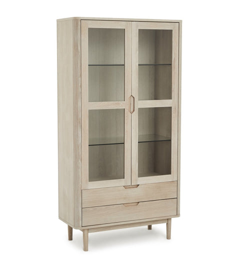 Rootz vitrinekast - vitrinekast - opbergeenheid - massief eiken en glas - duurzaam en stijlvol - voldoende opbergruimte - 45 cm x 100 cm x 190 cm