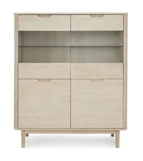 Rootz Highboard - Storage Cabinet - Sideboard - Elegant Design - Durable Construction - Ample Storage - 45cm x 123cm x 112cm