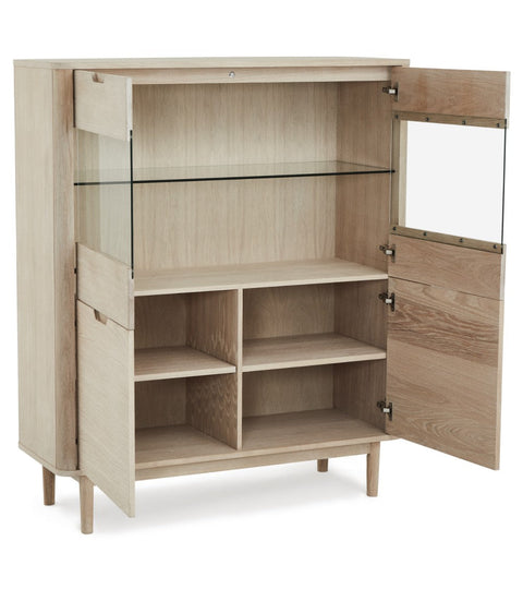 Rootz Highboard - Storage Cabinet - Sideboard - Elegant Design - Durable Construction - Ample Storage - 45cm x 123cm x 112cm