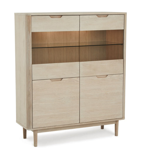 Rootz Highboard - Storage Cabinet - Sideboard - Elegant Design - Durable Construction - Ample Storage - 45cm x 123cm x 112cm