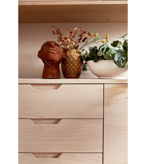 Rootz Sideboard - Storage Cabinet - Buffet Table - Solid Oak and MDF - Elegant Design - Ample Storage - Quiet Functionality - 45cm x 180cm x 75cm