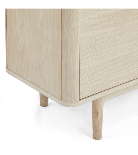 Rootz Sideboard - Storage Cabinet - Buffet Table - Solid Oak and MDF - Elegant Design - Ample Storage - Quiet Functionality - 45cm x 180cm x 75cm