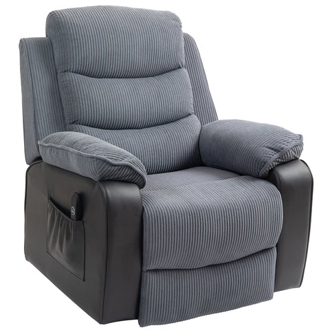 Rootz Riser Recliner Chair - Stand-Up Chair - Electric TV Chair - Remote Control - 96cm x 96cm x 108cm - Grey Corduroy Cover