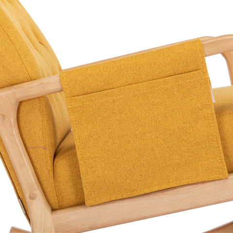 Rootz Rocking Chair & Footrest Set - Glider - Recliner - Durable Wood & Foam Comfort - Chair: 65x85x94cm, Footrest: 53x36x36cm