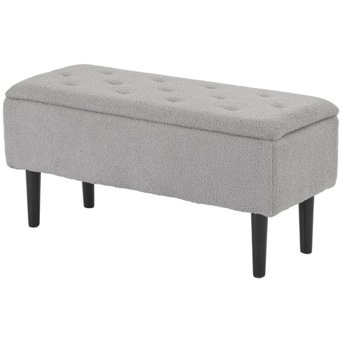 Rootz Upholstered Bench - Shoe Bench - Bed Bench - Stylish Storage Solution - 95cm x 38cm x 45cm