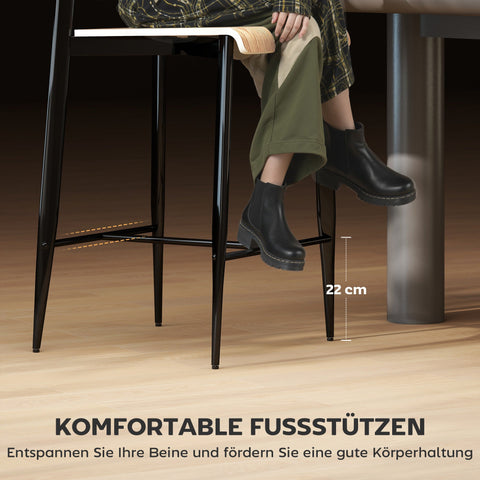 Rootz 2 Piece Set Bar Stools - Bar Chairs - High Chairs - Modern Elegance - 43cm x 55cm x 103cm