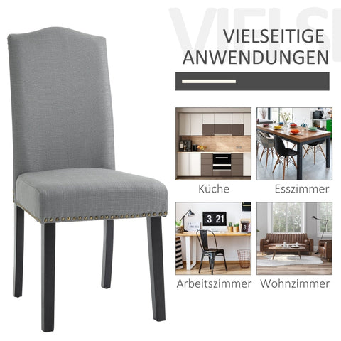 Rootz Dining Chairs Set of 2 - Kitchen Chairs - Upholstered Dining Seats - Elegant Nail Head Moldings - Exceptional Comfort - 47W x 63.5D x 103.5H cm