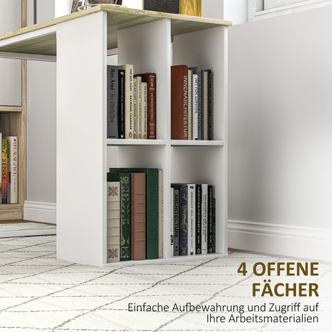 Rootz Compact Computer Desk - Small Office Desk - Modern Workspace Table - Storage Compartments - 100 x 54 x 75 cm