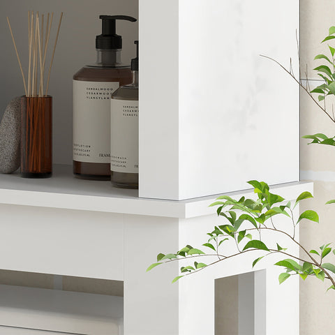 Rootz Toilet Overhead Storage Cabinet - Bathroom Cupboard - Barn-Style Organizer - Space-Saving Design - 67 x 25 x 172 cm