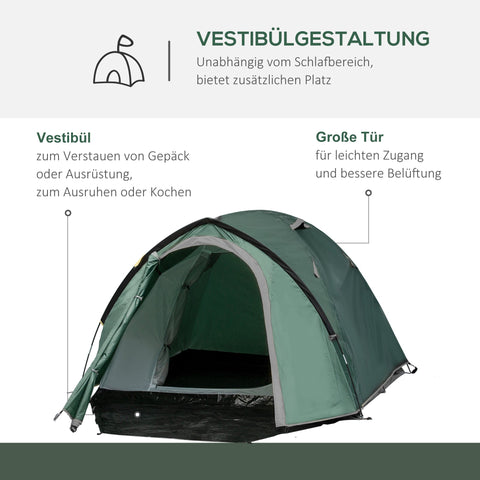 Rootz 2-Person Camping Tent - Pop-Up Dome Tent - Weatherproof Shelter - UV Protection - 325cm x 183cm x 130cm