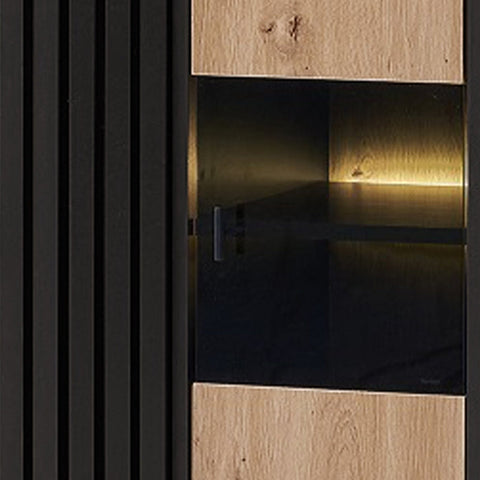 Rootz Side Cabinet - Sideboard - Display Cabinet - Ample Storage & LED Lighting - 80cm x 120cm x 40cm