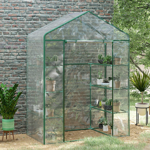 Rootz Vertical Garden Greenhouse - Terrace Greenhouse - Plant Shelter - 8 Shelves - PVC Cover 143x73x195cm