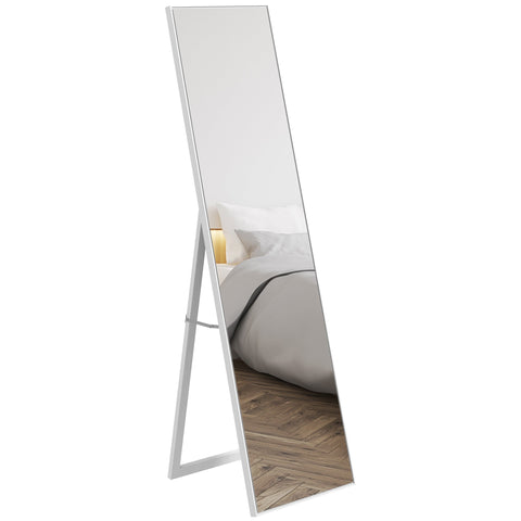 Rootz Standing Mirror - Floor Mirror - Full-Length Mirror - Durable MDF Wood - 40x47x147 cm White