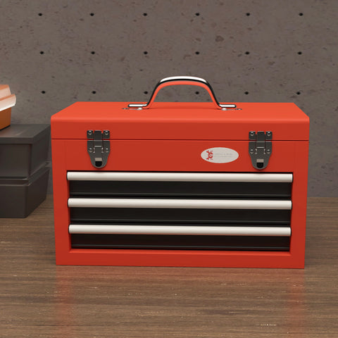 Rootz Tool Box with Drawers - Tool Case - Storage Organizer - Durable Steel - 45 x 24 x 27 cm - Maximum Stability