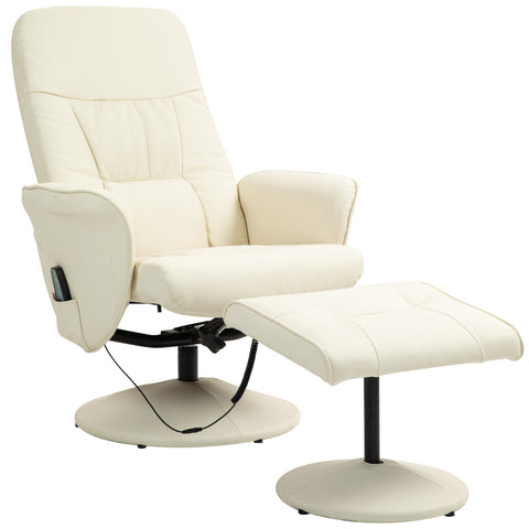 Rootz Massage Chair with Footstool - Ergonomic Recliner - Relaxation Seat - 10 Vibration Points - 76cm x 81cm x 105cm