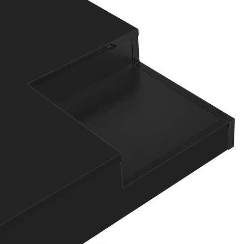 Rootz Coffee Table - Living Room Table - High Gloss - Removable Storage - LED Light Effect - 72cm x 72cm x 30cm