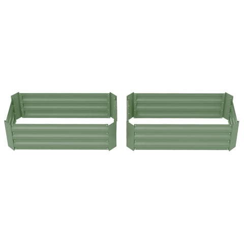 Rootz 2 Piece Set Raised Garden Beds - Planter Boxes - Rectangular Planters - Improves Root Growth - 100L x 50W x 30H cm